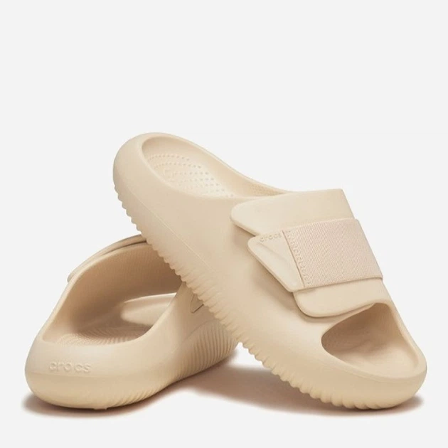 Жіночі шльопанці Crocs Mellow Luxe Recovery Slide 209413-2DS 37-38 (M5/W7) 23 см Бежеві (196265597291) - зображення 4