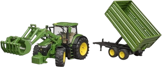 Трактор Bruder John Deere 7R 350 с фронтальным погрузчиком и прицепом (3155_2) - изображение 2