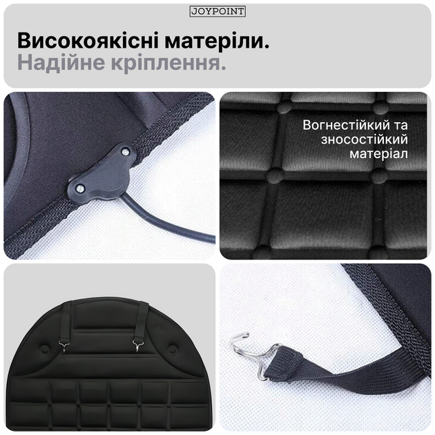 Накидка на сидіння авто із підігрівом JoyPoint 49 х 52 х 60 см Чорна (JPSTCR02) - зображення 6
