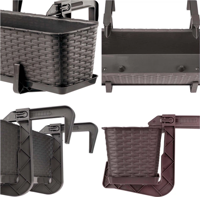 Балконний горщик з ручками Kadax Castro K8210 4 шт. Коричневий - зображення 3