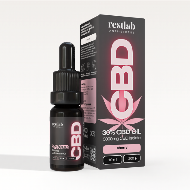 Олія з CBD RESTLAB 30% зі смаком вишні 3000 мг (10мл) - изображение 2