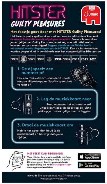 Настільна гра Jumbo Hitster: Guilty pleasures (голландське видання) (8710126199534) - зображення 4
