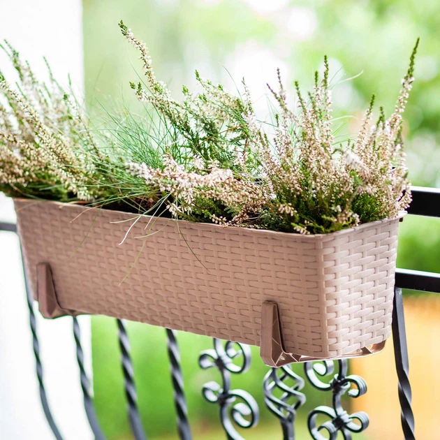 Балконний горщик з ручками Kadax Castro K8216 4 шт. Карамельний - зображення 8