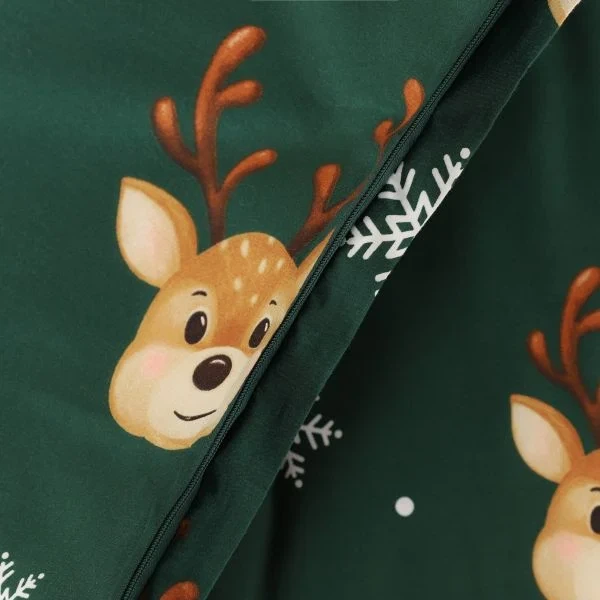 Комплект постільної білизни Homla Iremi візерунок олені зелений 160x200 / 2*70x80 см (5904183829432) - зображення 2