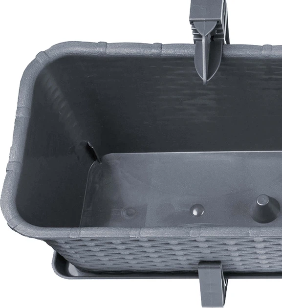 Балконний горщик з ручками Kadax Castro K8211 3 шт. Графітовий - зображення 7