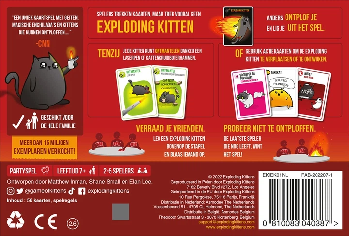 Настільна гра Asmodee Exploding Kittens (голландське видання) (0810083040387) - зображення 4