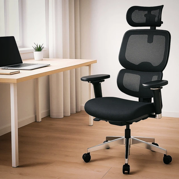 Кресло Mealux D2 Air Fabric Black (HF-D2 F/B) - Фото 2 Кресло Mealux D2 Air Fabric Black (HF-D2 F/B) - изображение 2