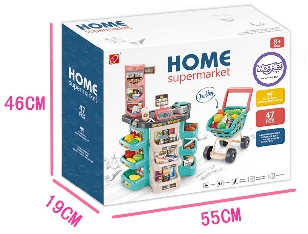 Supermarket Woopie z wózkiem, kasą, wagą i skanerem 47 elementów (5904326941588) (955555909794867) - Outlet - obraz 5