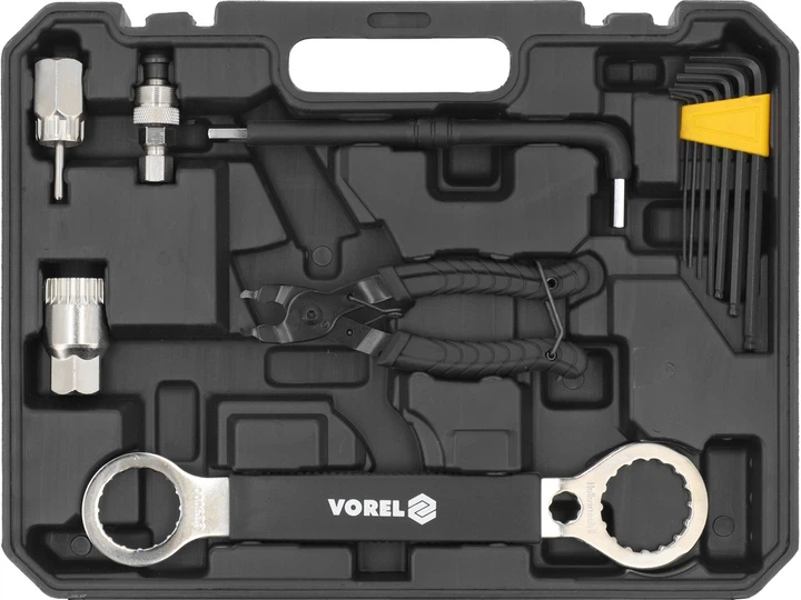 Zestaw narzędziowy do naprawy do rowerów VOREL 58770 30 elementów (5906083114984) - obraz 2