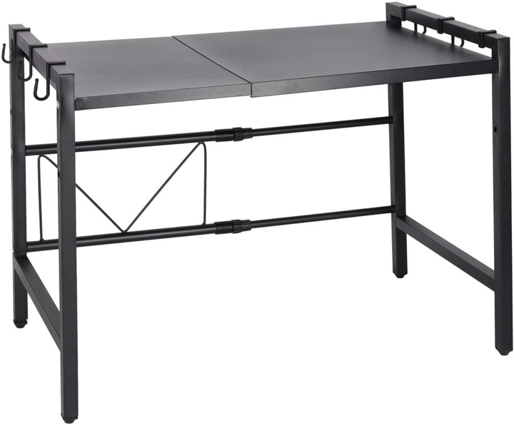 Półka kuchenna KIK nad mikrofalówkę Metalowa z 6 wieszakami Czarna (5903039768697) - obraz 4