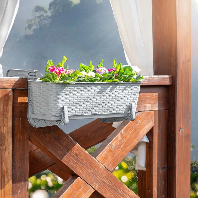 Skrzynka balkonowa z uchwytami Kadax Castro K8213 3 szt. Jasny Szary - obraz 8