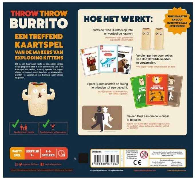 Настільна гра Asmodee Throw Throw Burrito (голландське видання) (810083040196) - зображення 3