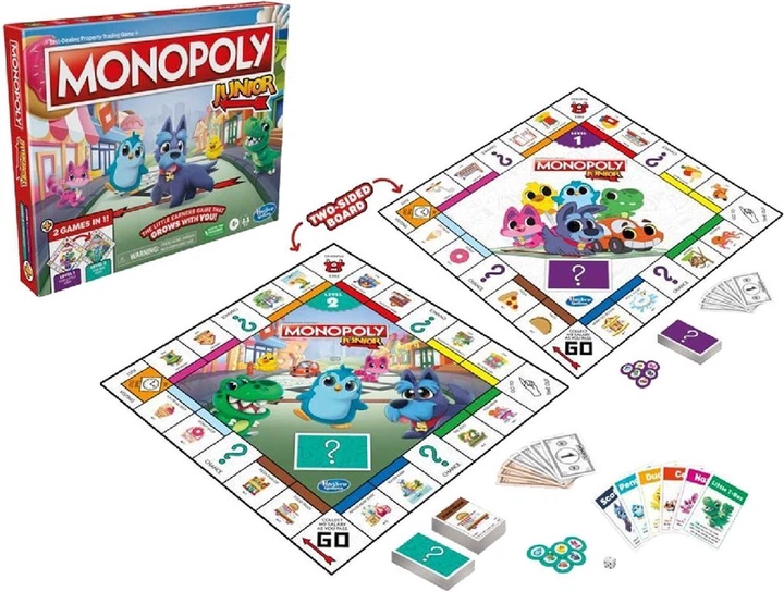 Gra planszowa Hasbro 2 w 1 Monopoly: Junior (edycja holenderska) (5010996134844) - obraz 3