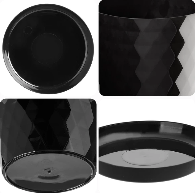 Квітковий горщик з підставкою Kadax Amily 25 см 3 шт. Чорний (K8150) - зображення 4