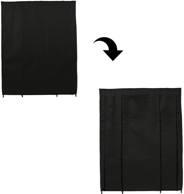 Szafa tekstylna KIK składana XXL Czarna (5903039742727) - obraz 3