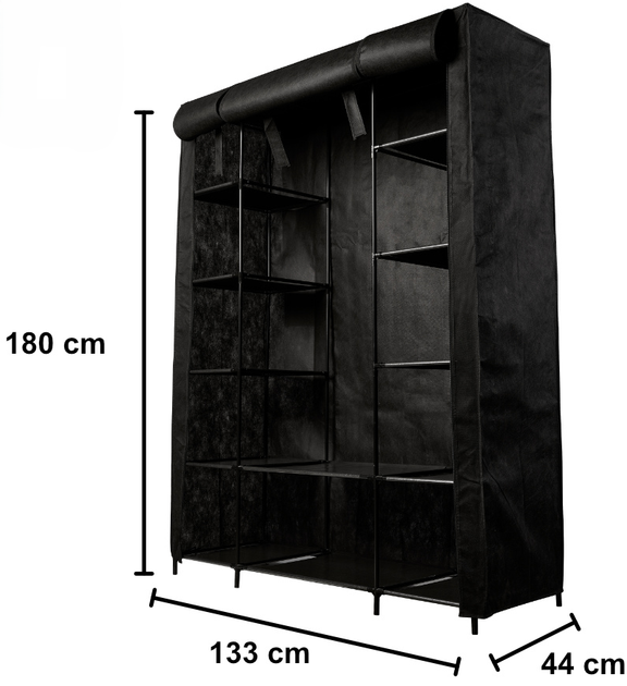 Szafa tekstylna KIK składana XXL Czarna (5903039742727) - obraz 4