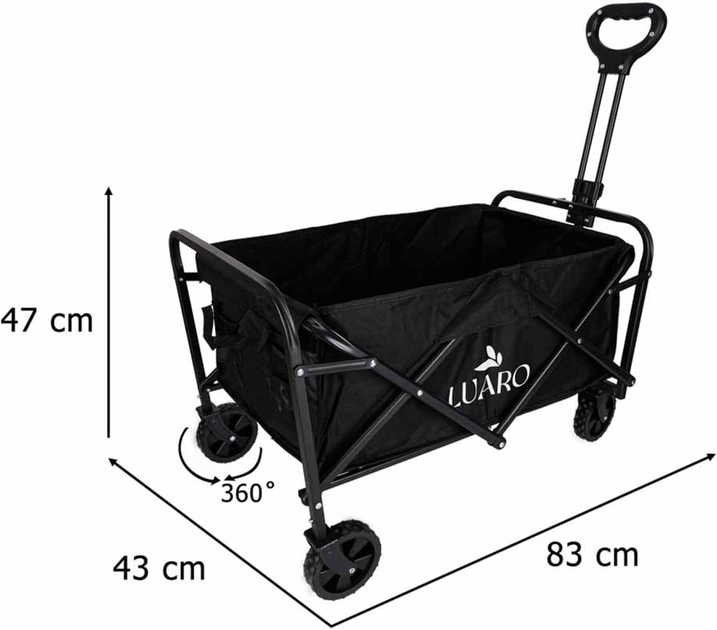 Składany wózek plażowy KIK LUARO na zakupy 100 l (5903039759336) - obraz 8