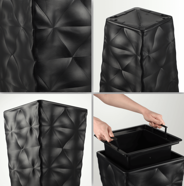 Високий садовий горщик для квітів Kadax Bando 30 см Чорний (K4177) - зображення 2