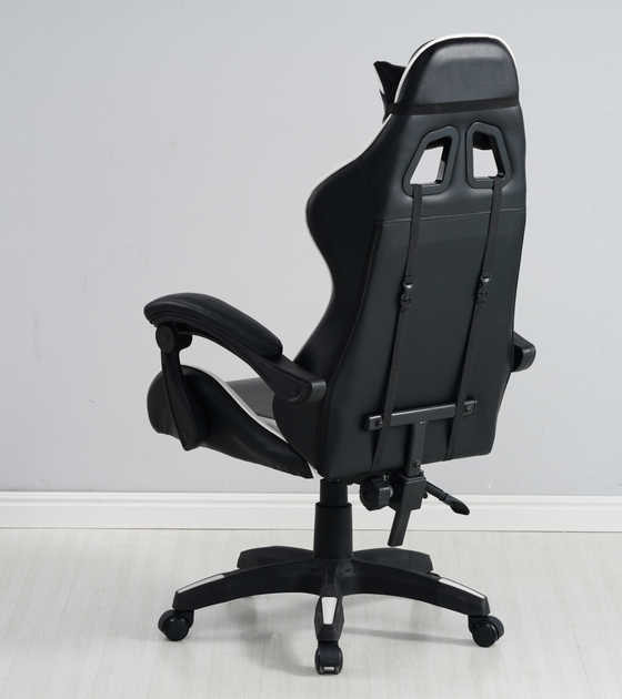 Крісло комп'ютерне ігрове з підставкою дня ніг Gamer Pro Jaguar Plus Біле - изображение 7