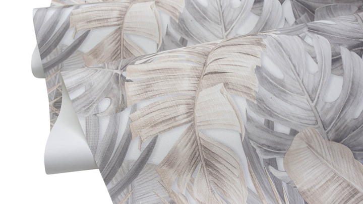 Tapeta winylowa na flizelinie Sintra Grey Leaves 0.53 x 10.05 m Beżowo-szara (4824001698891) - obraz 2