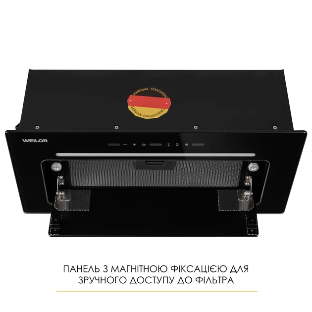 Сенсорная кухонная вытяжка WEILOR LUMINA WBG 65 BLACK черная полновстраиваемая, управление жестами - изображение 5