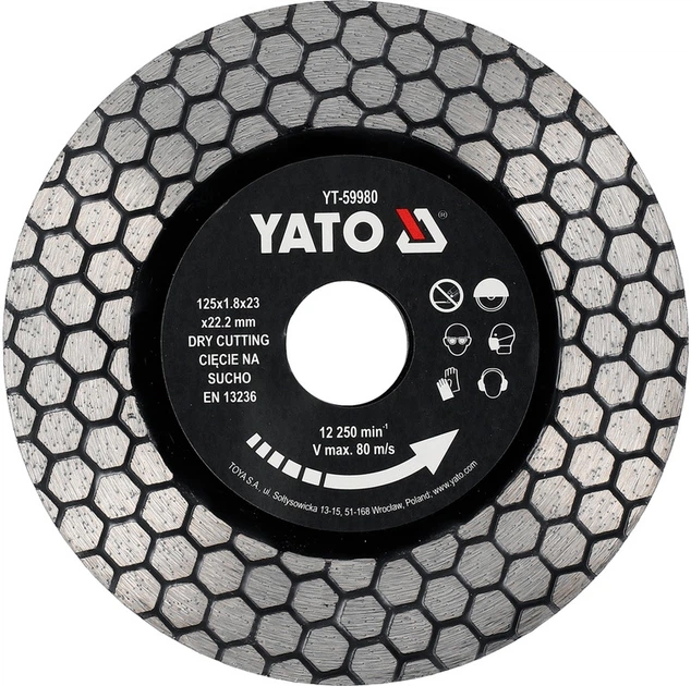 Диск шліфувальний та ріжучий Yato YT-59980 для керамограніту та граніту 125 мм (5906083119354) - зображення 1