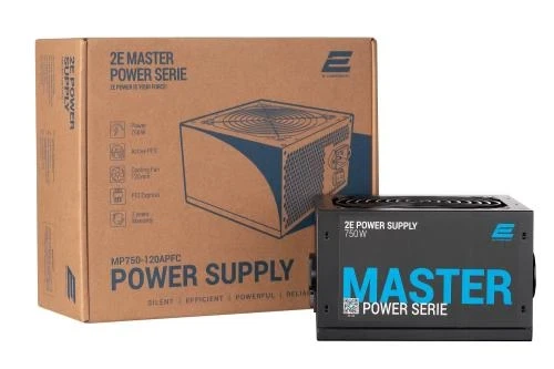 Блок живлення 750 Вт, 2E Master Power, Black, ATX, 80 Plus, Active PFC, 120 мм, 3xMolex / 5xSATA / 4xPCI-E 6+2-pin / 1xMB 20+4-pin / 1xCPU 4+4-pin, захист OVP/SCP/OPP/OCP (2E-MP750-120APFC) - Фото 4 Блок живлення 750 Вт, 2E Master Power, Black, ATX, 80 Plus, Active PFC, 120 мм, 3xMolex / 5xSATA / 4xPCI-E 6+2-pin / 1xMB 20+4-pin / 1xCPU 4+4-pin, захист OVP/SCP/OPP/OCP (2E-MP750-120APFC) - изображение 4