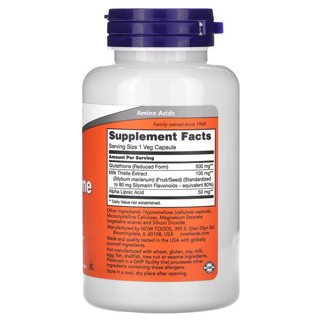 Глутатион NOW Foods 500 мг Glutathione 60 капсул - Фото 2 Глутатион NOW Foods 500 мг Glutathione 60 капсул - изображение 2