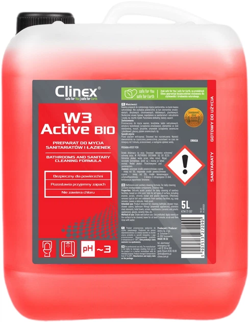 Універсальний миючий засіб Clinex W3 Active Bio 5 л (5907513272090) - зображення 1