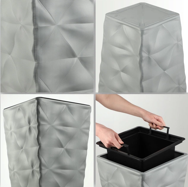 Donica wysoka ogrodowa na kwiaty Kadax Bando 30 cm Platyna (K4176) - obraz 3