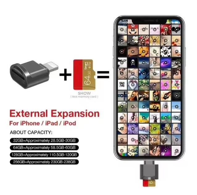 Адаптер для чтения Micro TF SD карт, конвертер для Iphone Ipad OTG в Micro SD - изображение 5