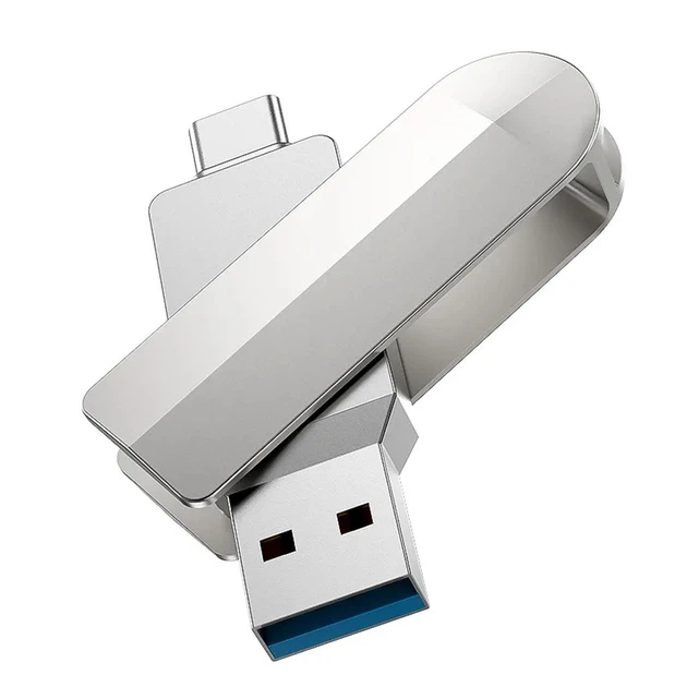 Флеш пам'ять USB 16 GB Hoco UD10 Wise Type-C+USB 3.0 сріблястий - изображение 2