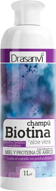 Шампунь Drasanvi Biotin and Aloe Vera для фарбованого волосся 1000 мл (8436578544639) - зображення 1