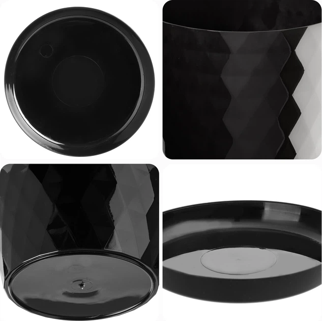 Doniczka na kwiaty z podstawką Kadax Amily K8148 18 cm 3 szt. Czarna - obraz 4