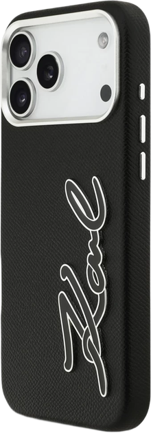 Панель Karl Lagerfeld FW Grained Signature Logo для Apple iPhone 17 Pro Max Black (KLHCP17XPGFKSRSK) - зображення 2