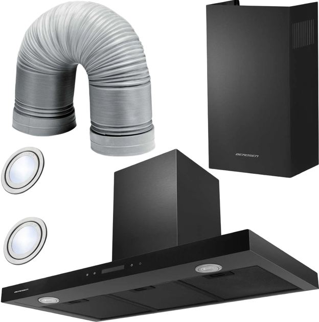 Кухонна витяжка Berdsen BE-90S Чорна (3146) - зображення 3