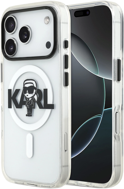 Панель Karl Lagerfeld IML Karl Sketch Logo MagSafe для Apple iPhone 17 Pro Max Transparent (KLHMP17XHGKIGKBT) - зображення 1