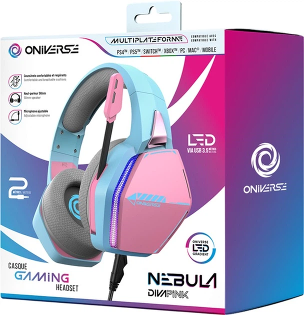 Słuchawki Oniverse Gaming Headset Nebula Diva Pink (3701417802580) - obraz 4