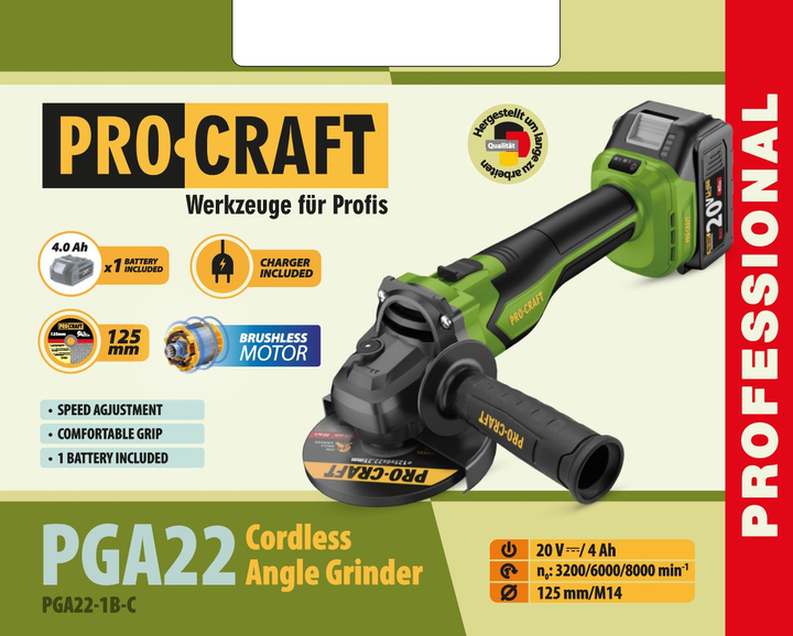 Шлифмашина аккумуляторная Procraft PGA-22 - изображение 2
