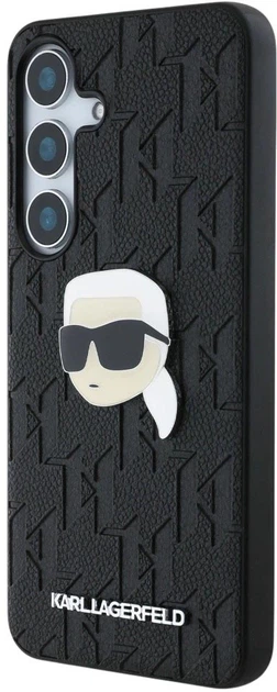 Etui Karl Lagerfeld Leather Monogram Pin Logo Karl Head do Samsung Galaxy S25 Black (3666339449797) - obraz 2