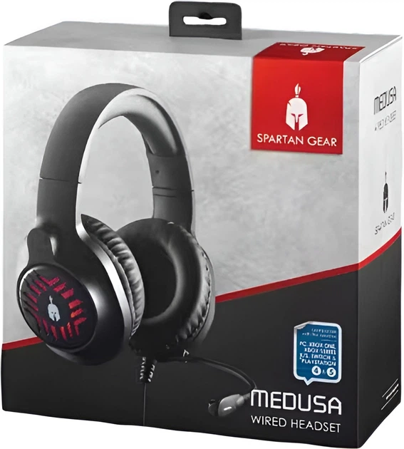 Słuchawki Spartan Gear Medusa Wired Headset Black (SGHSML10) - obraz 3