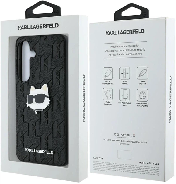 Панель Karl Lagerfeld Leather Monogram Pin Logo Choupette Head для Samsung Galaxy S25 Black (3666339449827) - зображення 8
