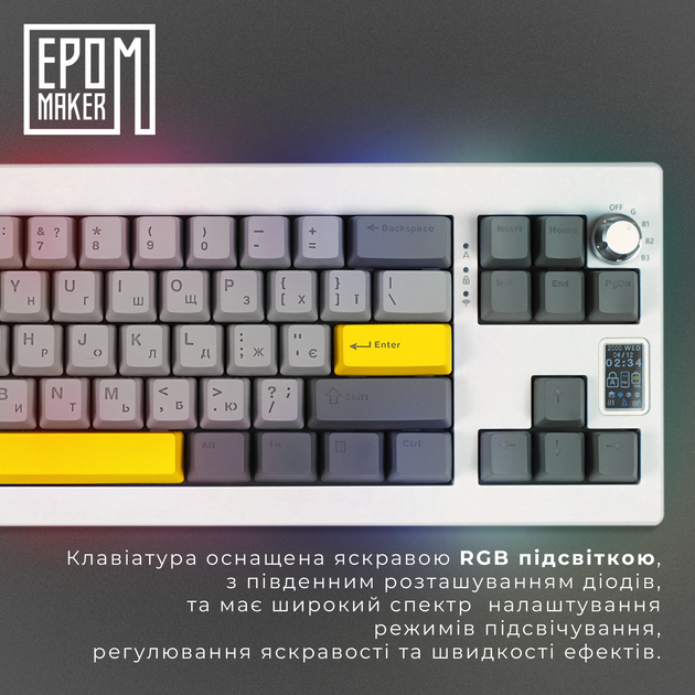 Клавіатура механічна бездротова EPOMAKER Shadow-X Wisteria Linear White (SHX-W-WL) (SHX-W-WL) - Фото 3 Клавіатура механічна бездротова EPOMAKER Shadow-X Wisteria Linear White (SHX-W-WL) (SHX-W-WL) - изображение 3