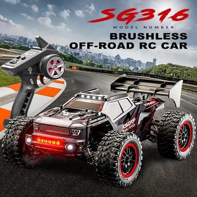 Радіокерована машинка ZLL SG316 PRO 1:16 4WD, монстр трак до 40 км/год, RC позашляховик на пульті, 2 АКБ + батарейки у подарунок - Фото 12 Радіокерована машинка ZLL SG316 PRO 1:16 4WD, монстр трак до 40 км/год, RC позашляховик на пульті, 2 АКБ + батарейки у подарунок - зображення 12