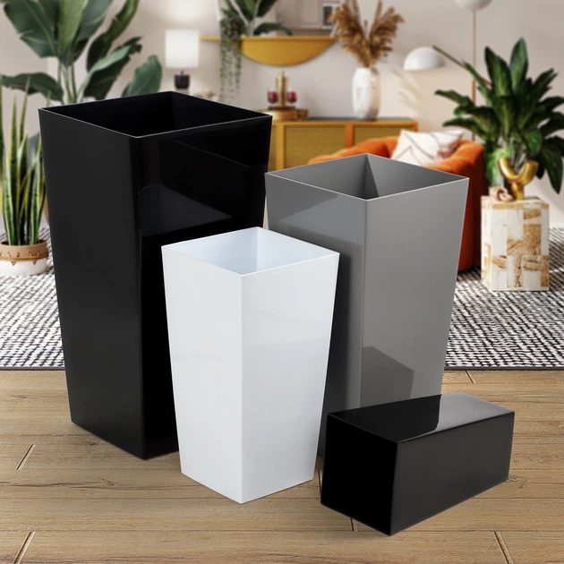 Donice na kwiaty z wkładem Kadax Masiera K8049 19 cm + 25 cm + 30 cm Białe - obraz 3