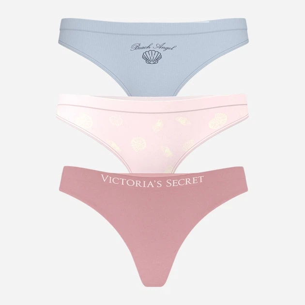 Набір трусиків танга жіночих Victoria's Secret S 5 шт. Різні кольори - Фото 3 Набір трусиків танга жіночих Victoria's Secret S 5 шт. Різні кольори - зображення 3