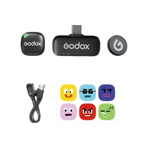 Беспроводной петличный микрофон GODOX C01 Kit1 USB-C для iPhone та Android - Фото 2 Беспроводной петличный микрофон GODOX C01 Kit1 USB-C для iPhone та Android - изображение 2
