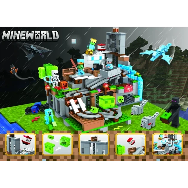 Конструктор Minecraft SJ82003 Гірська печера 587 деталей Майнкрафт MineWorld My World - Фото 3 Конструктор Minecraft SJ82003 Гірська печера 587 деталей Майнкрафт MineWorld My World - зображення 3