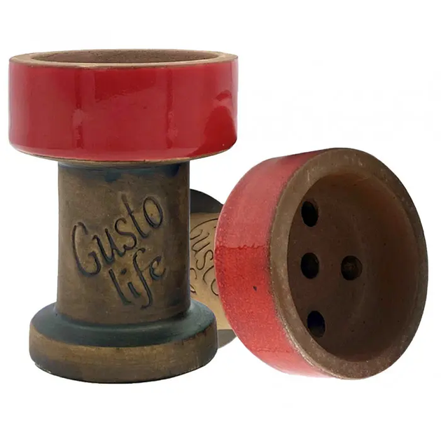 Чаша для кальяна Gusto Bowls Rook Design Red убивашка глиняная 7см диаметр - изображение 2