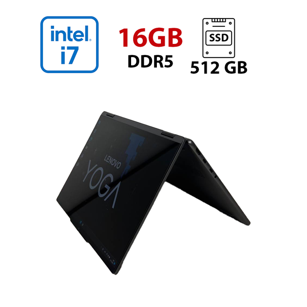 Ультрабук-трансформер Б-класс Lenovo Yoga 7 14IRL8 x360 / 14" (2240x1400) IPS Touch / Intel Core i7-1355U (10 (12) ядра по 1.2 - 5.0 GHz) / 16 GB DDR5 / 512 GB SSD / Intel Iris Xe / WebCam б/у - Фото 1 Ультрабук-трансформер Б-класс Lenovo Yoga 7 14IRL8 x360 / 14" (2240x1400) IPS Touch / Intel Core i7-1355U (10 (12) ядра по 1.2 - 5.0 GHz) / 16 GB DDR5 / 512 GB SSD / Intel Iris Xe / WebCam б/у - изображение 1